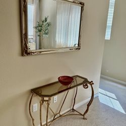 Vintage Console Table & Mirror Set