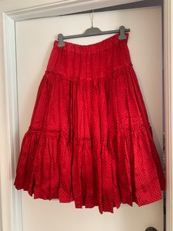red skirt with black polka dots, size XL