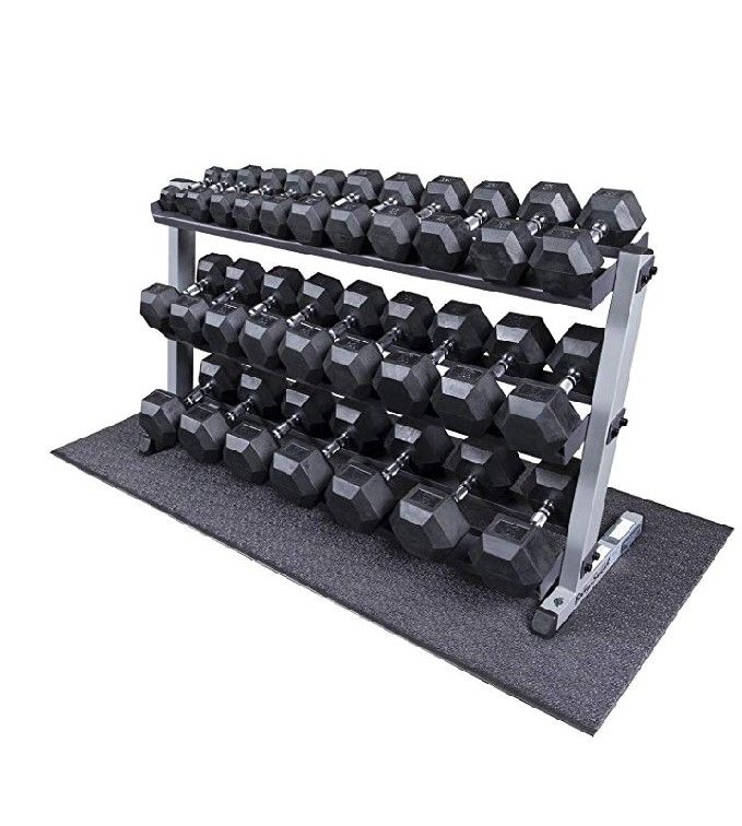 MAXICAM HEAVY DUTY DUMBBELL SET 5 to 50 lbs pairs USED