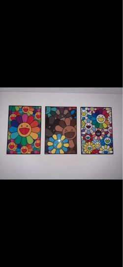 Takashi Murakami Flower Framed Prints Set of 3