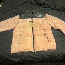 The North Face Pink And Black Puffer Jacket - 2X