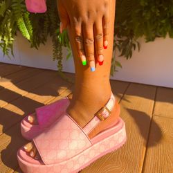 Pink Gucci Slides/Sandals