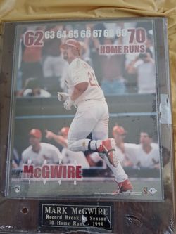 Mark McGwire 1998 70 Home Runs Record Plaque