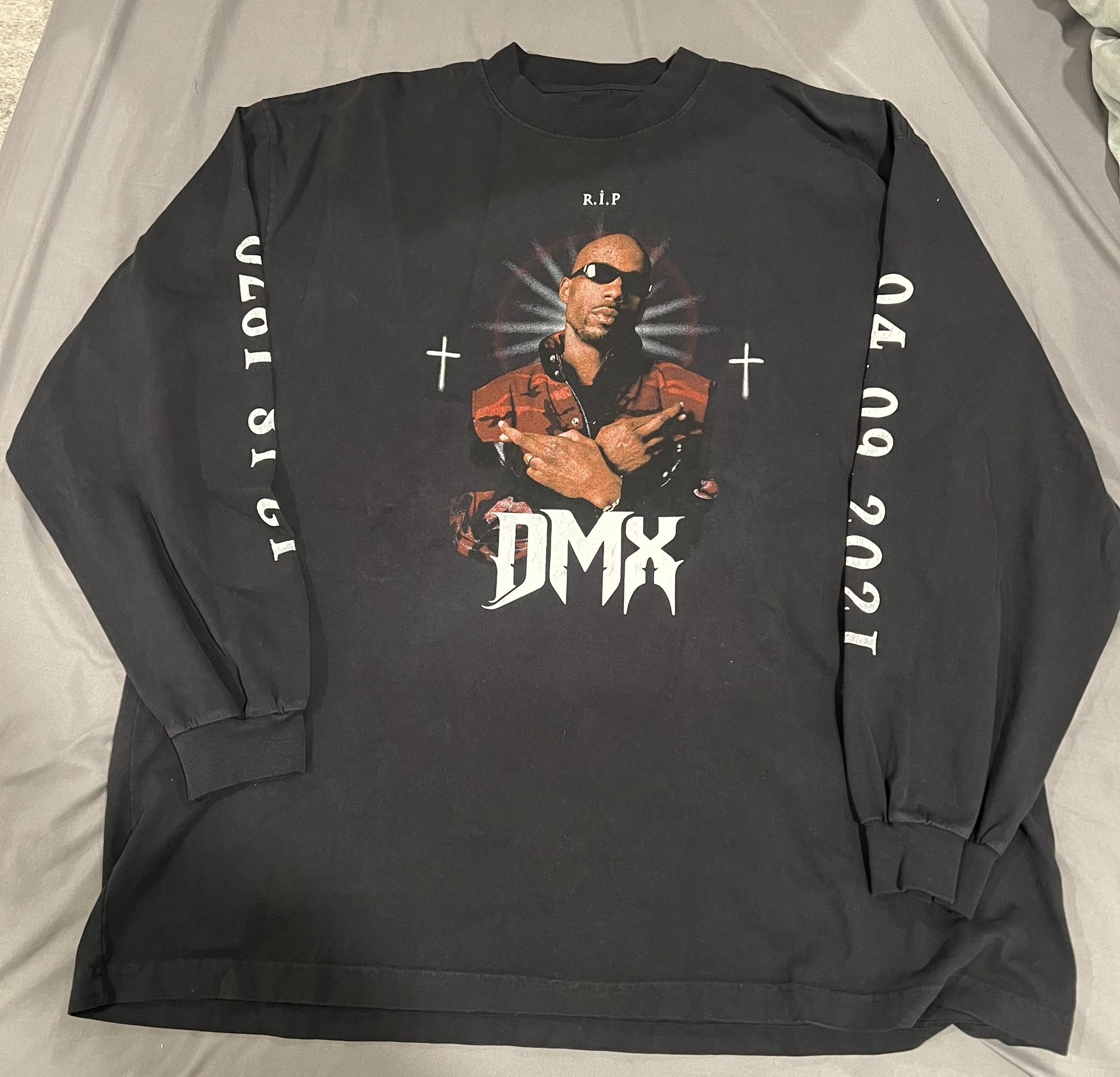 yeezy balenciaga dmx 追悼 ls tee Yeezy x Balenciaga DMX Tribute Shirt Long Sleeve Kanye RIP | eBay