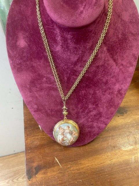 Vintage Neoclassical Locket Necklace