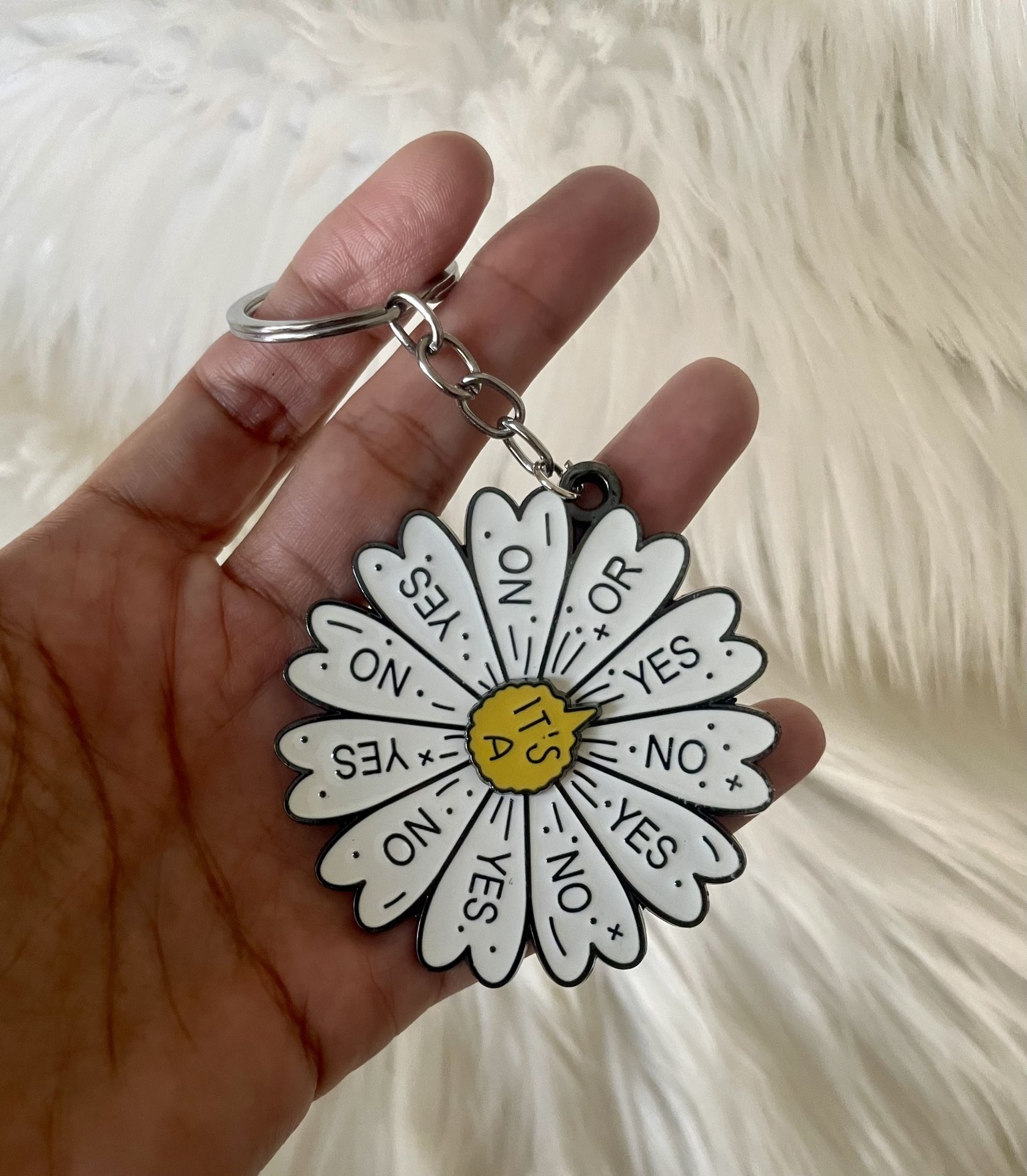 Brand New Cute Couples Gift Spinning Yes Or No Keychain