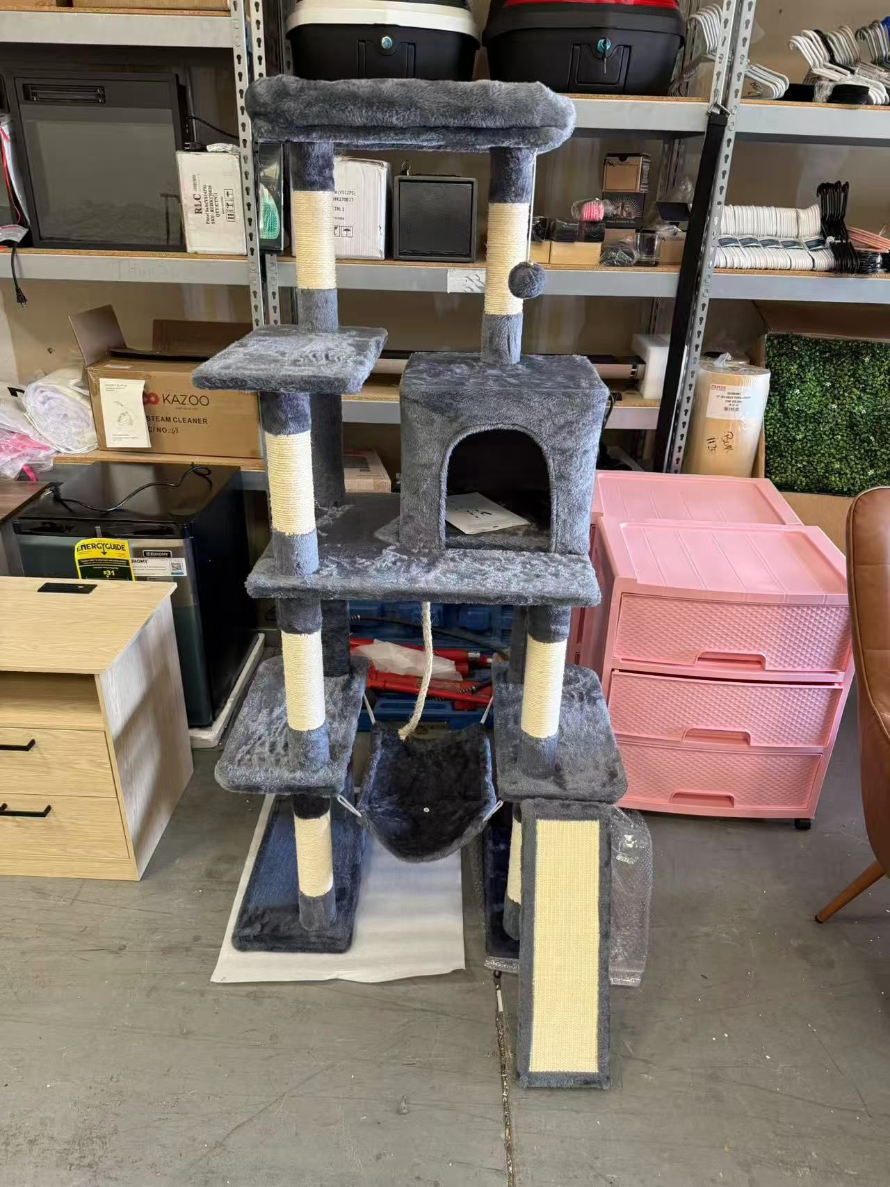 New Large Multi-Level Cat Tree, 63 Inches Tall with Sisal-Covered Scratching Posts