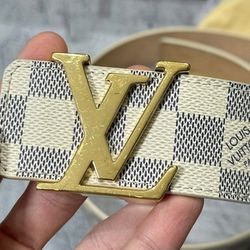 Louis Vuitton Belt Damier Azur Ivory LV