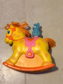 Mattel Rock-a-Bye Pony Musical Rocking Horse Bunny Crib Rail Toy Vintage 1981
