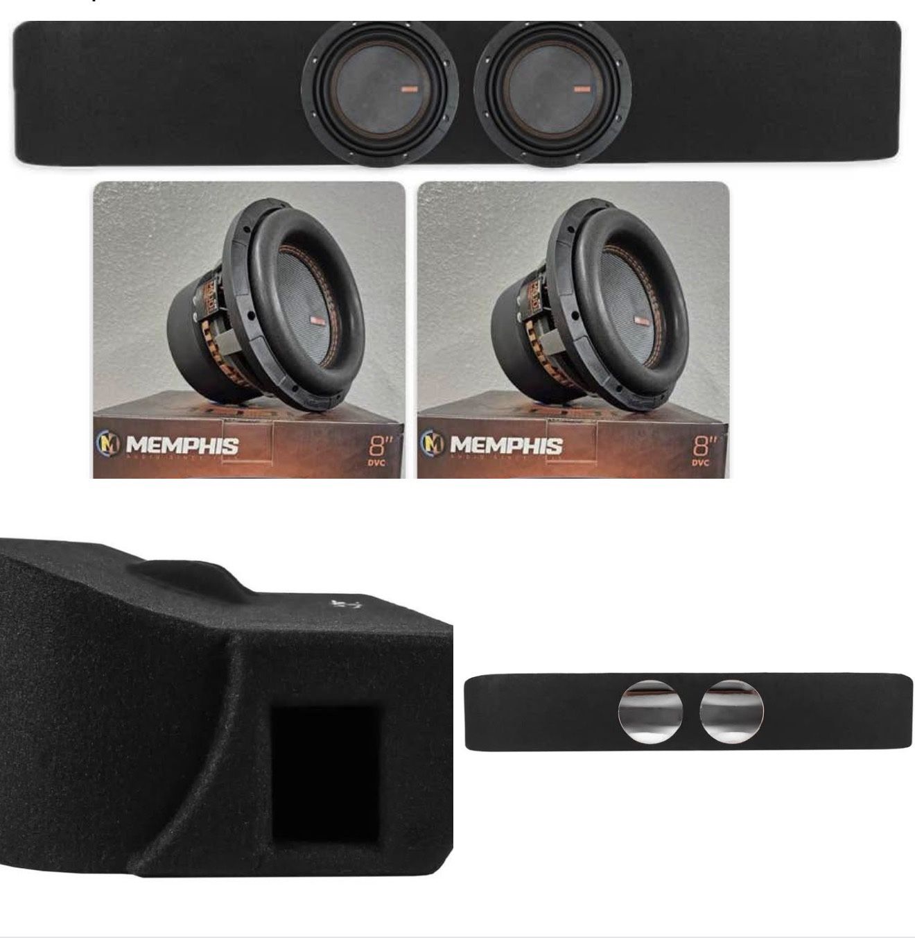 New Memphis Mojo 8” Subwoofers With Ported Box Fir Silverado Sierra F150 Crew Cabs