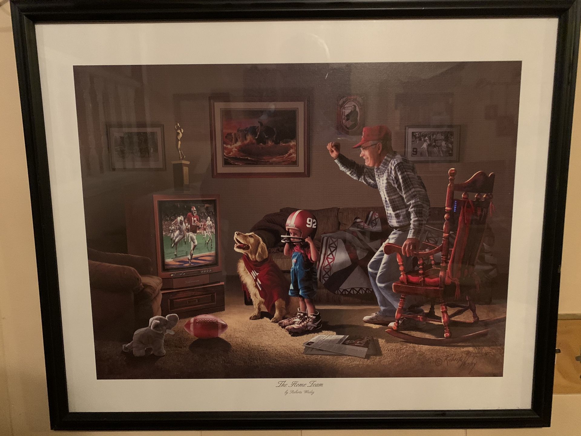 Beautiful Alabama “The Home Team” lithograph by Roberta Wesley