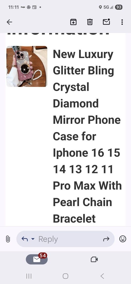 Crystal Diamond IP Phone Case With Mirror