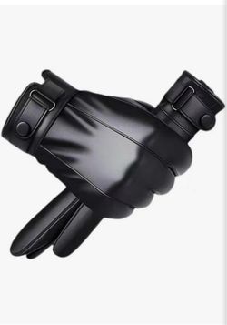 Leather Gloves For Men,Winter Warm Touch Screen Motor Gloves