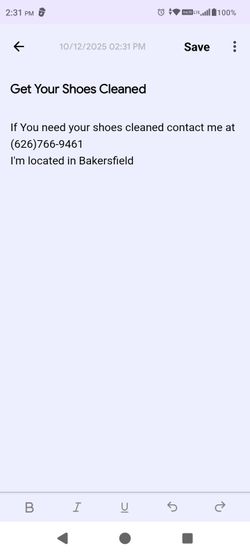 Come Get Your Shoes Cleaned