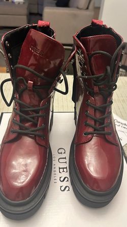 Guess Patent Leather Combat Boots