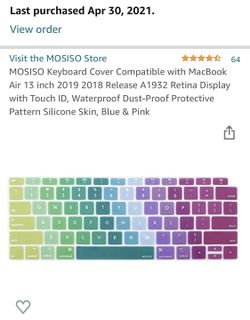 Rainbow MacBook Air Keyboard Cover