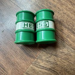 1987 Hess Truck Gasoline Oil Gas Drums / Barrels Set of 2 Vintage Toy