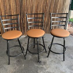 3 Bancos Giratorios Tapiceria Nueva Altos 