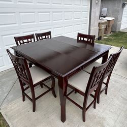 Solid Wood Dining Table W 6 Chairs