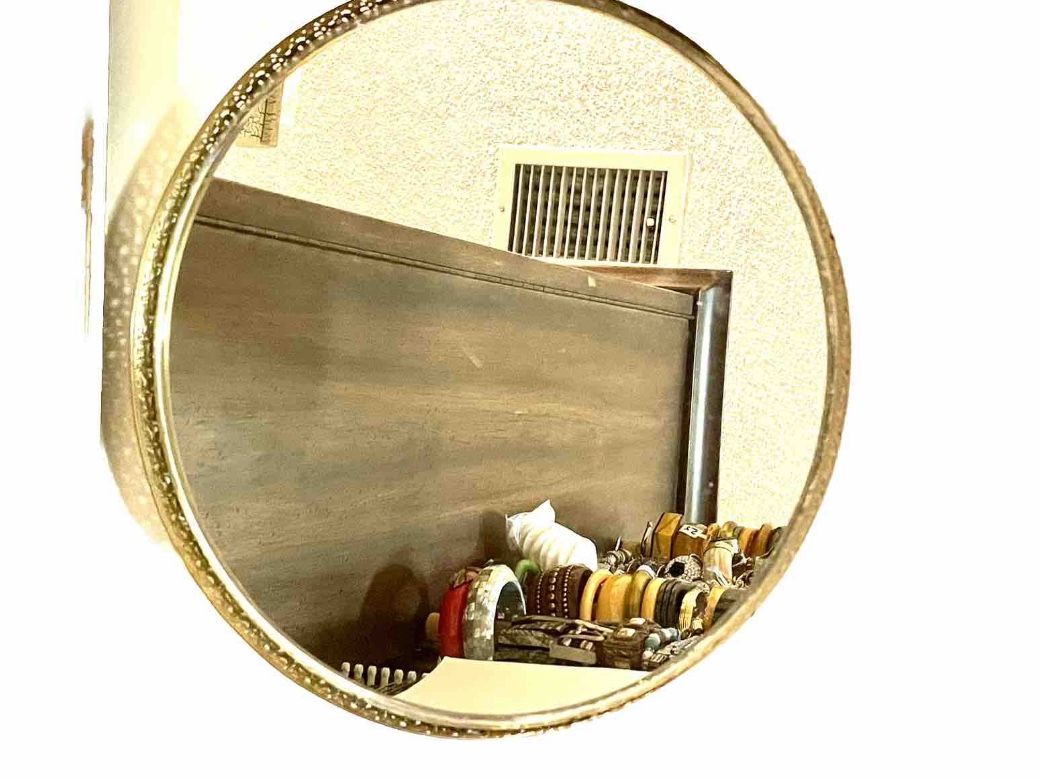Gilt Rotating Mirror Tray
