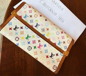 Louis Vuitton Multicolore Sarah Wallet (White Multicolore Canvas) from the Takashi Murakami