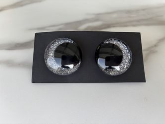 Handmade Hand Painted Resin Safety Eyes 35mm Silver