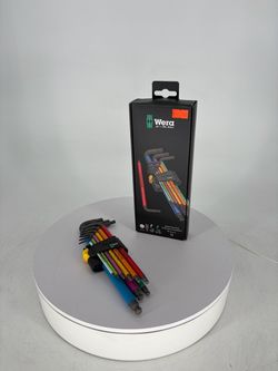 Wera 950/9 Hex-Plus Multicolour Imperial 2 L-key set, imperial, BlackLaser  05 022640 001, 9 pieces