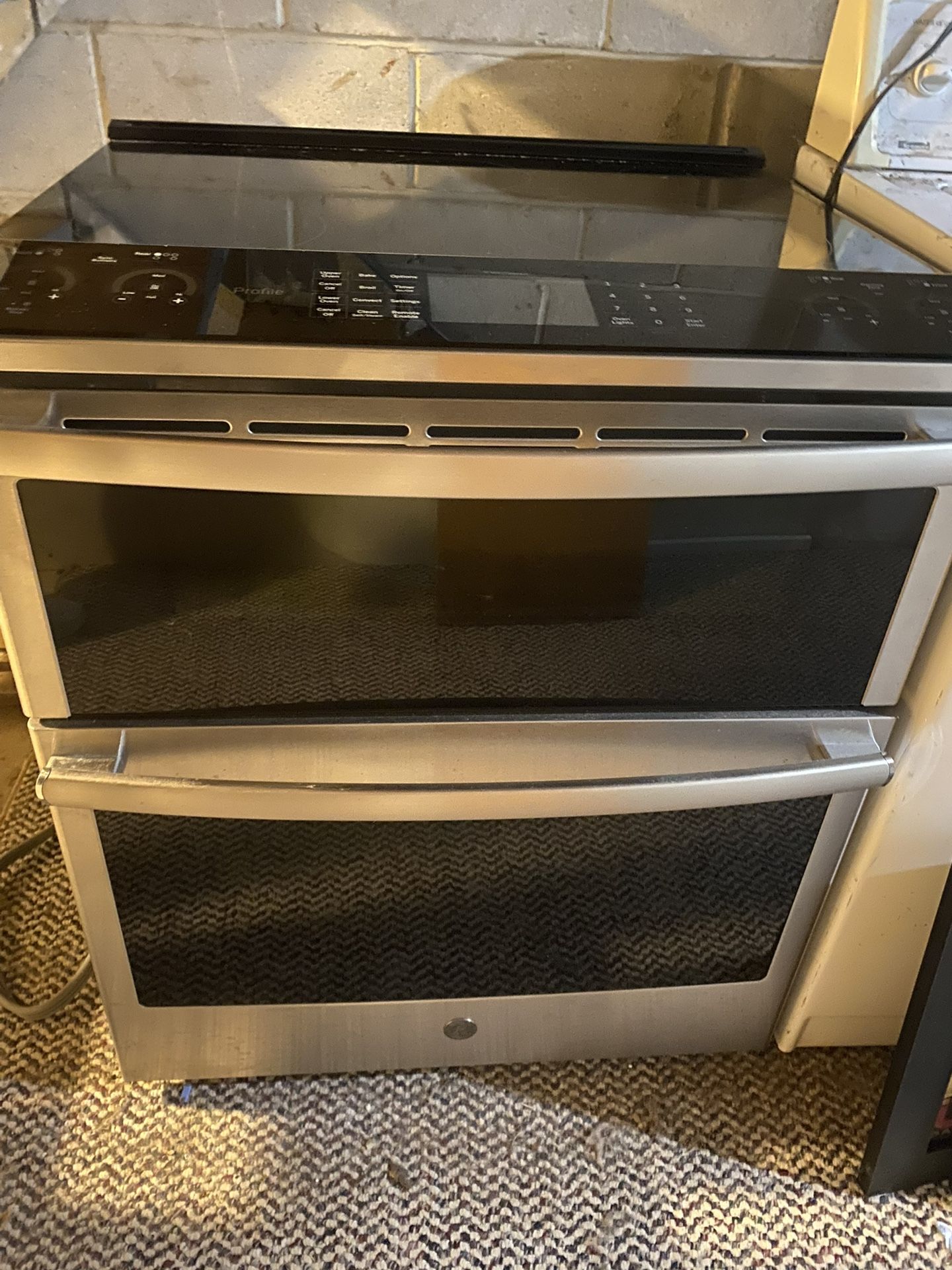 GE Profile 30 in. 5 Burner Element Smart Slide-In Double Oven Electric Range