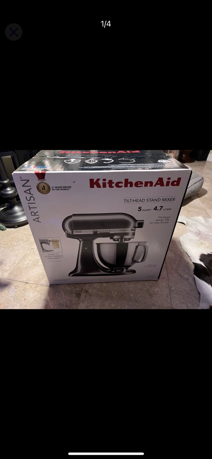 KitchenAid KSM150PSQG Artisan 5 Quart / 4.7 Liter Tilt-Head Stand Mixer in Liquid Graphite BNIB