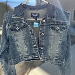 Selena Printed Cropped Jean Jacket 