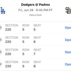 Padres vs Dodgers June 26, 2026