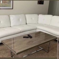 Modern 2PC White Sectional