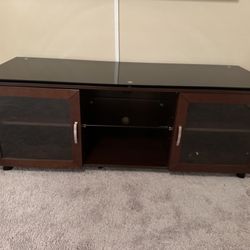 Modern TV Stand / Media Console – Glass Top, Storage, USB Ports