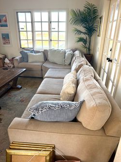 Beige Couch (Good condition; needs a clean)