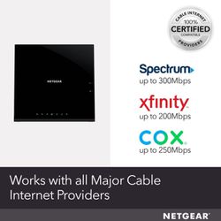Netgear C6250-100NAS AC1600 (16x4) WiFi Cable Modem Router Combo (C6250) DOCSIS 3.0 Certified for Xfinity Comcast, Time Warner Cable, Cox, More USED