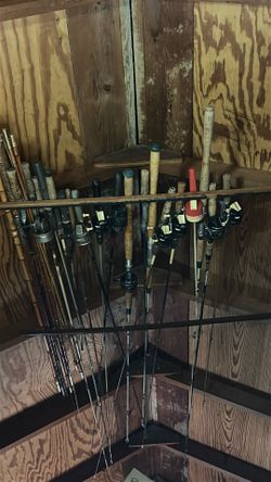 Set of fishing rods and Zebco casts