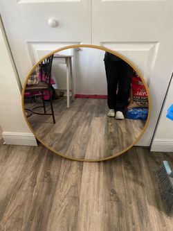Wall Hanging Mirror With Metal Frame 32”D Used Condition $25 Firm On Price