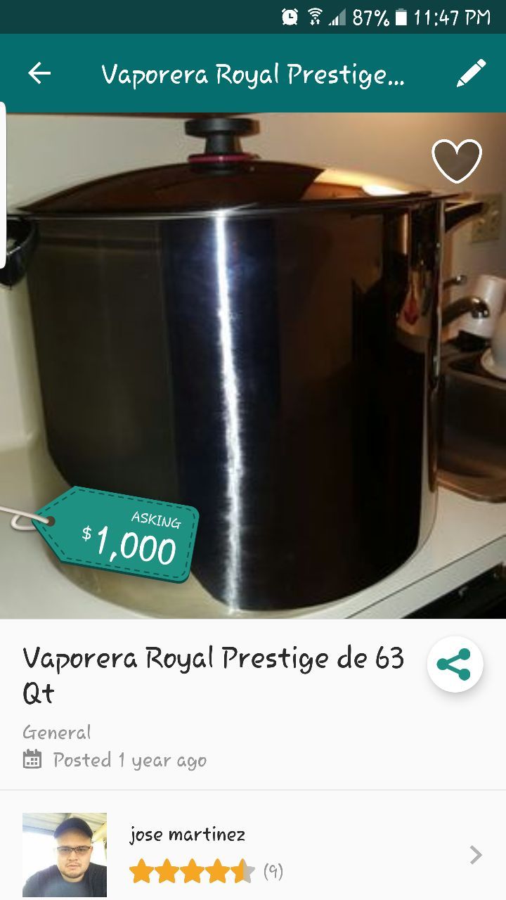 vaporera royal prestige 63qt