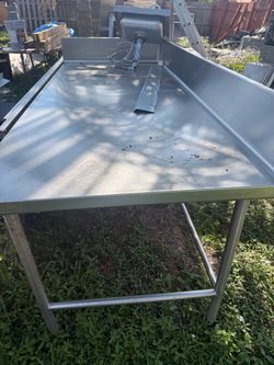 Commercial Stainless Steel Prep Table with Sink