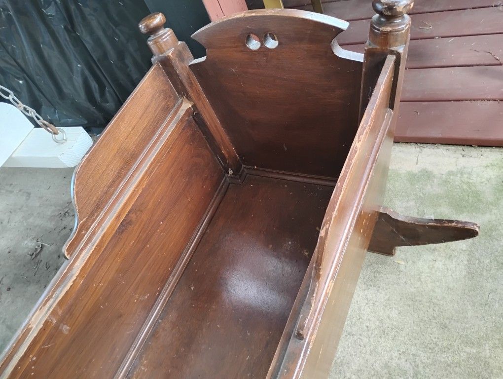 Antique Handmade Baby Cradle