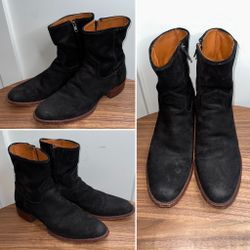 Moonshine Spirit, Pancho, Roughout Later, Ankle Boots, Black, Size 12