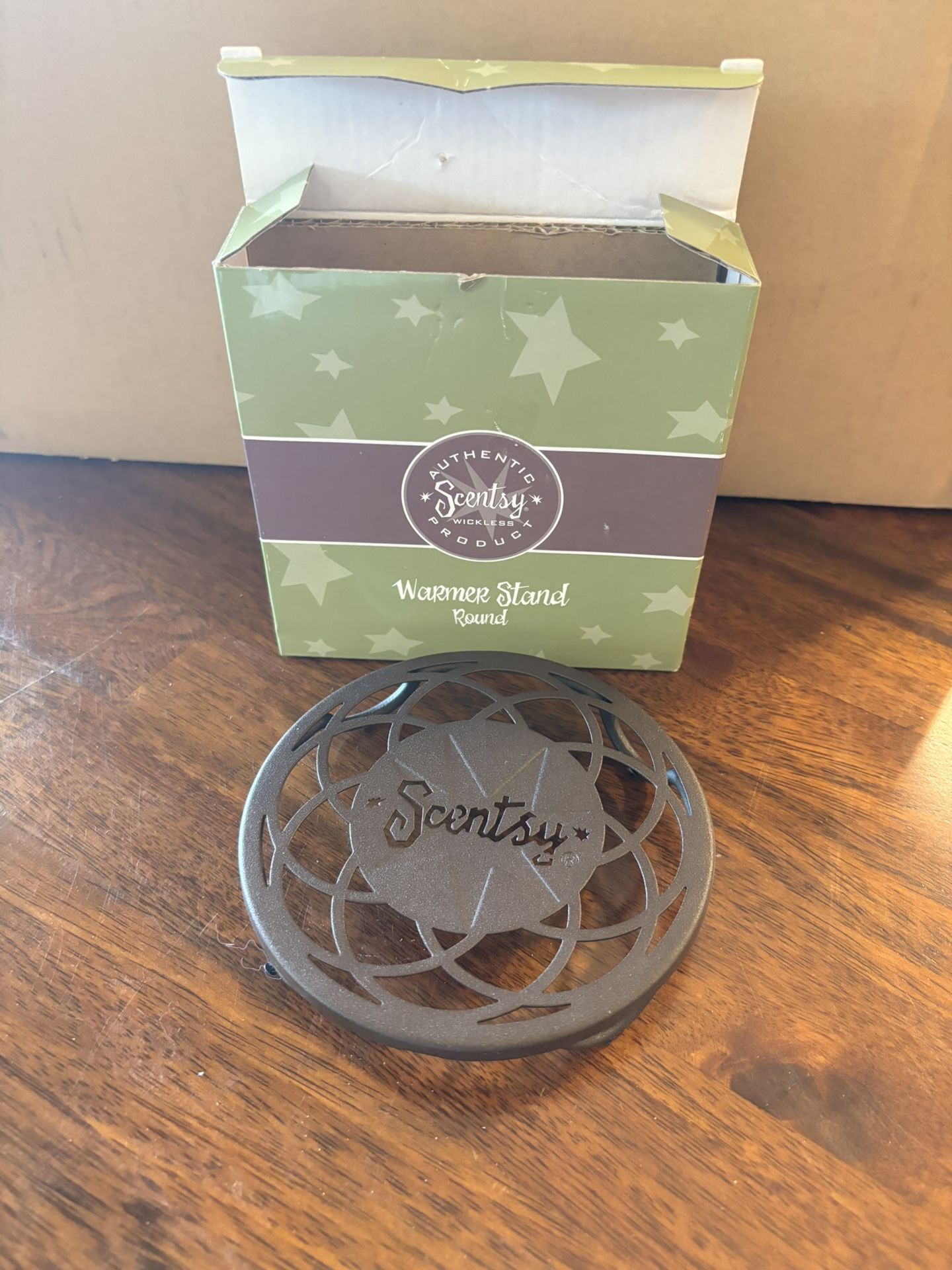 Round Authentic Scentsy Product, Warmer Stand Brown
