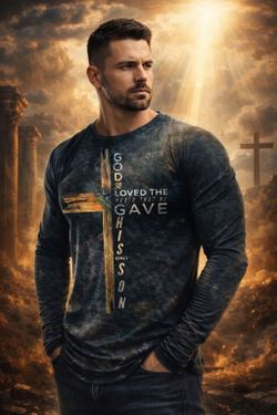 Manfinity LEGND Men Cross & Slogan Graphic Long Sleeve T-Shirt Streetwear S M L XL XXL