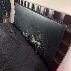 Dark Wood King Bed Frame 