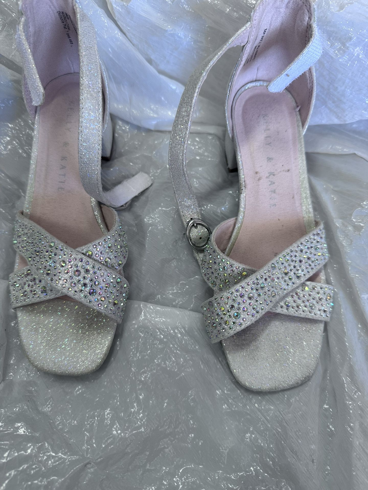 Kids Open Toe Dress Shoes With Heel