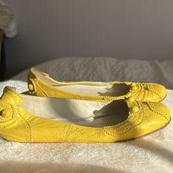 Vintage Balenciaga Paris Yellow Flats