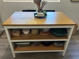 Large Wood Top Kitchen Island
