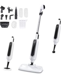 12-in-1 Steam Mop, Detachable Handheld Steam Cleaner for Home, 23FT Cord, 3 Steam Modes & LED Display, Steam Mops for Floor Cleaning, Bathroom, Window