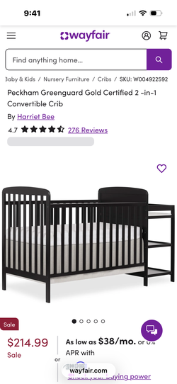 Crib and diaper changing station