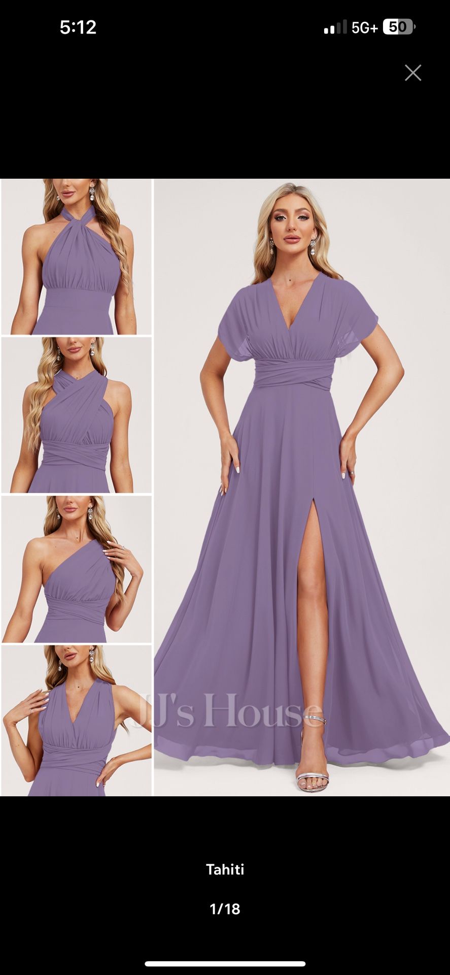 JJ’s House Lavender Formal Maxi Dress
